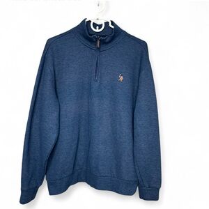 U.S. POLO ASSN Men's Navy Quatter Zip-Up Sweater  XL, Long Sleeves.